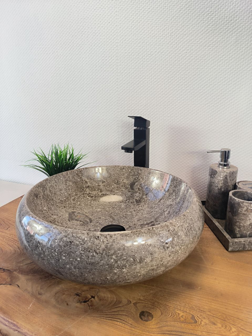Раковина из мрамора Donut Grey Medium DM-60347 (45*45*15см)