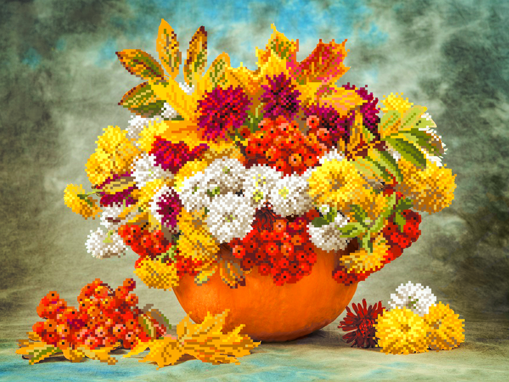 "Осенний букет"-4193 ткань с нанесенным рисунком