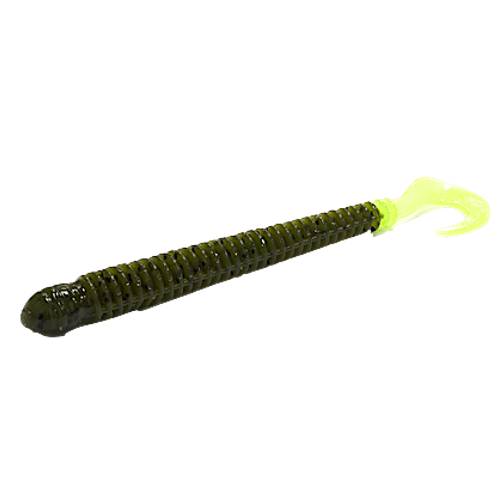 Мягкая приманка BBB Ring Worm 4-03 Green Pumpkin-Chartreuse Taili  1упак.