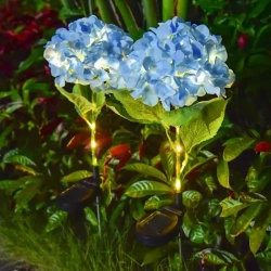 2шт. Декоративный садовый уличный светильник на солнечной батарее "Фонарик Гортензия голубая"