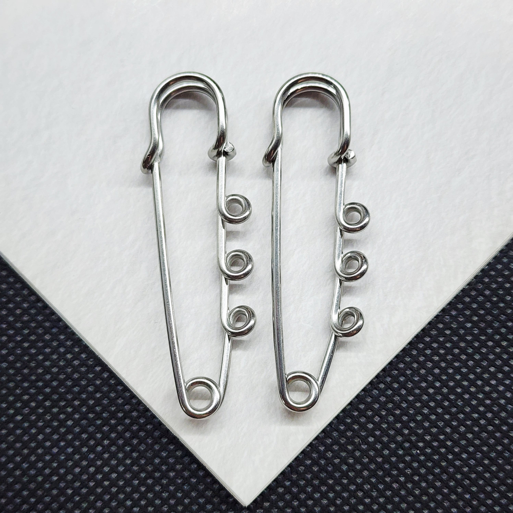 Булавка брошь, сталь 316, 50мм, отличная заточка, 3 петли, штучно