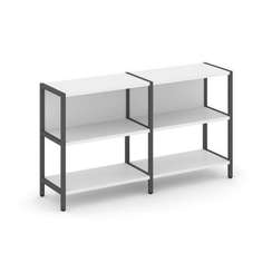 Shelf System Двухсекционный стеллаж двухярусный SN.STM-221 Белый/Металл Антрацит 1590*400*879