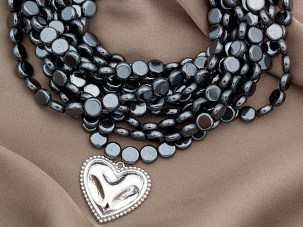 Нить бусин из Гематита 3,8мм (плоские, "таблетка")