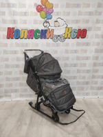 Санки-коляски Galaxy Snow kids 3-2С серебро