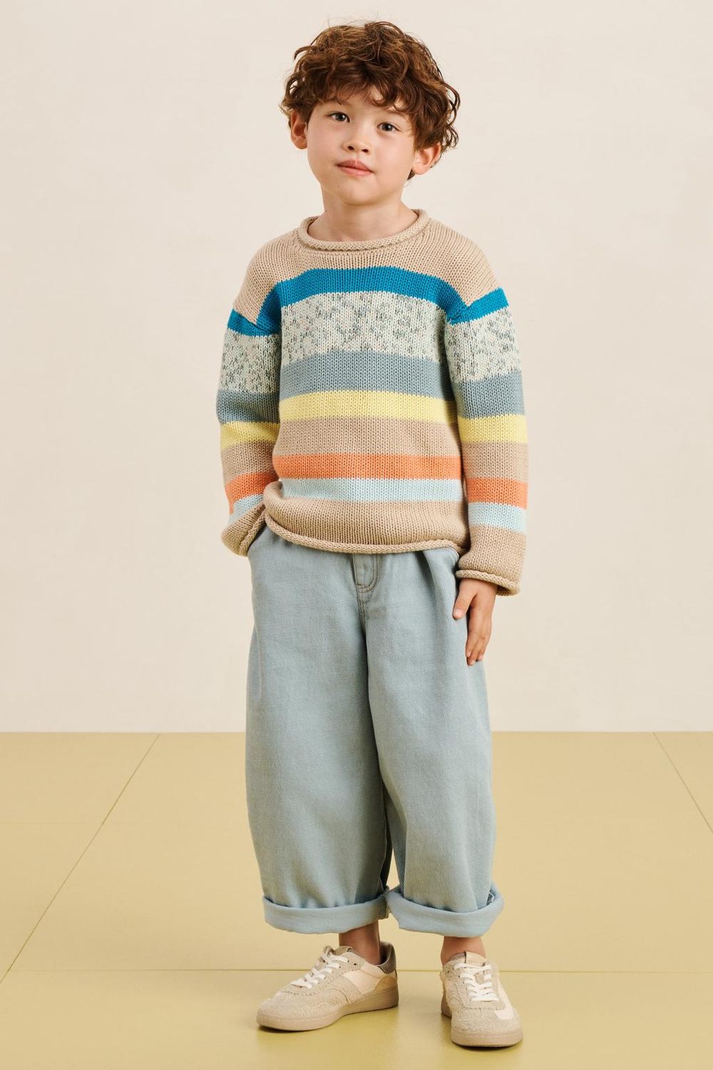 ZARA СВИТЕР С КРУГЛЫМ ВЫРЕЗОМ, РАЗНОЦВЕТНЫЙ