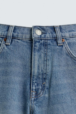 ZARA ДЖИНСОВЫЕ ШОРТЫ REGULAR FIT, ВЫЦВЕТШИЙ СИНИЙ