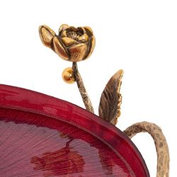 Фруктовница-конфетница Нимфея (поднос) Бронза Бордовый
