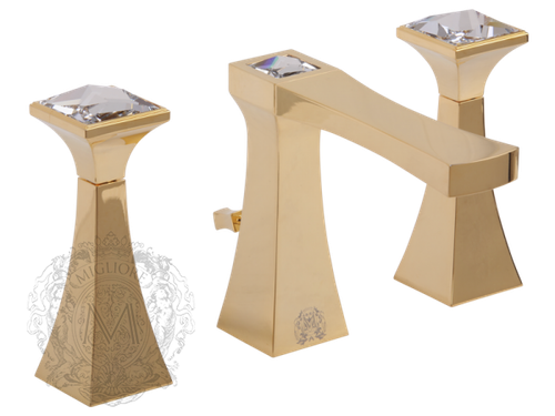 Смеситель для раковины на 3 отв.  Migliore Opera ML.OPR-6012K.DO SWAROVSKI золото