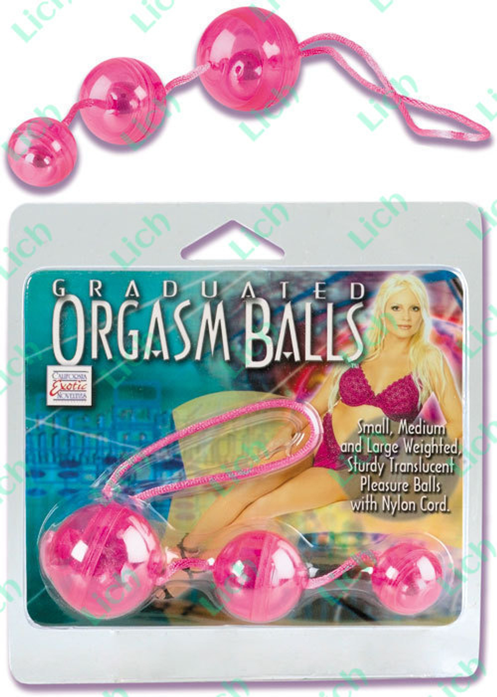 Три розовых вагинальных шарика