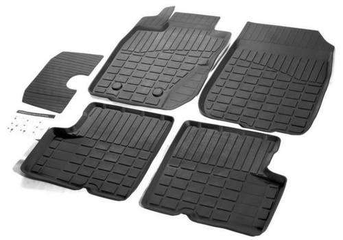 Коврики в салон автомобиля Rival для Nissan Terrano III поколение (полный привод) 2014-2017/Terrano III поколение рестайлинг (передний привод) 2016-2017/Renault Duster I поколение (полный привод) 2010-2015, литьевой полиуретан, с крепежом, 5 частей, 64701002