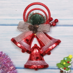 Украшение новогоднее «Колокольчики в инее» 26*19 см, Красный