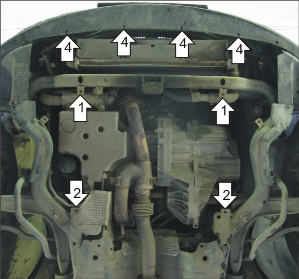 Защита картера Двигателя, КПП. 2 мм, Сталь. для Rover 75 1999-2005 MOTODOR.06001