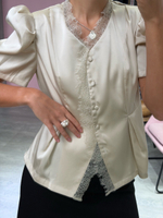 Атласная блуза Alexa молочный