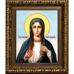 Мария Магдалина Святая равноапостольная. Икона на холсте.
