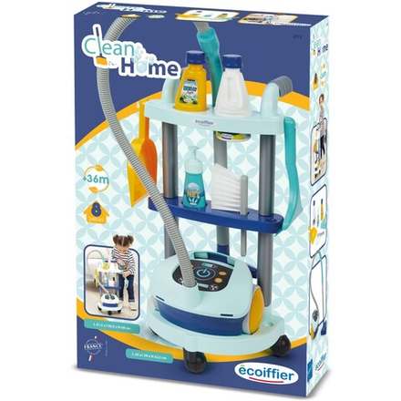 Набор Ecoiffier Clean Home 2772 тележка для уборки с пылесосом и 8 аксессуарами для детей от 3 лет