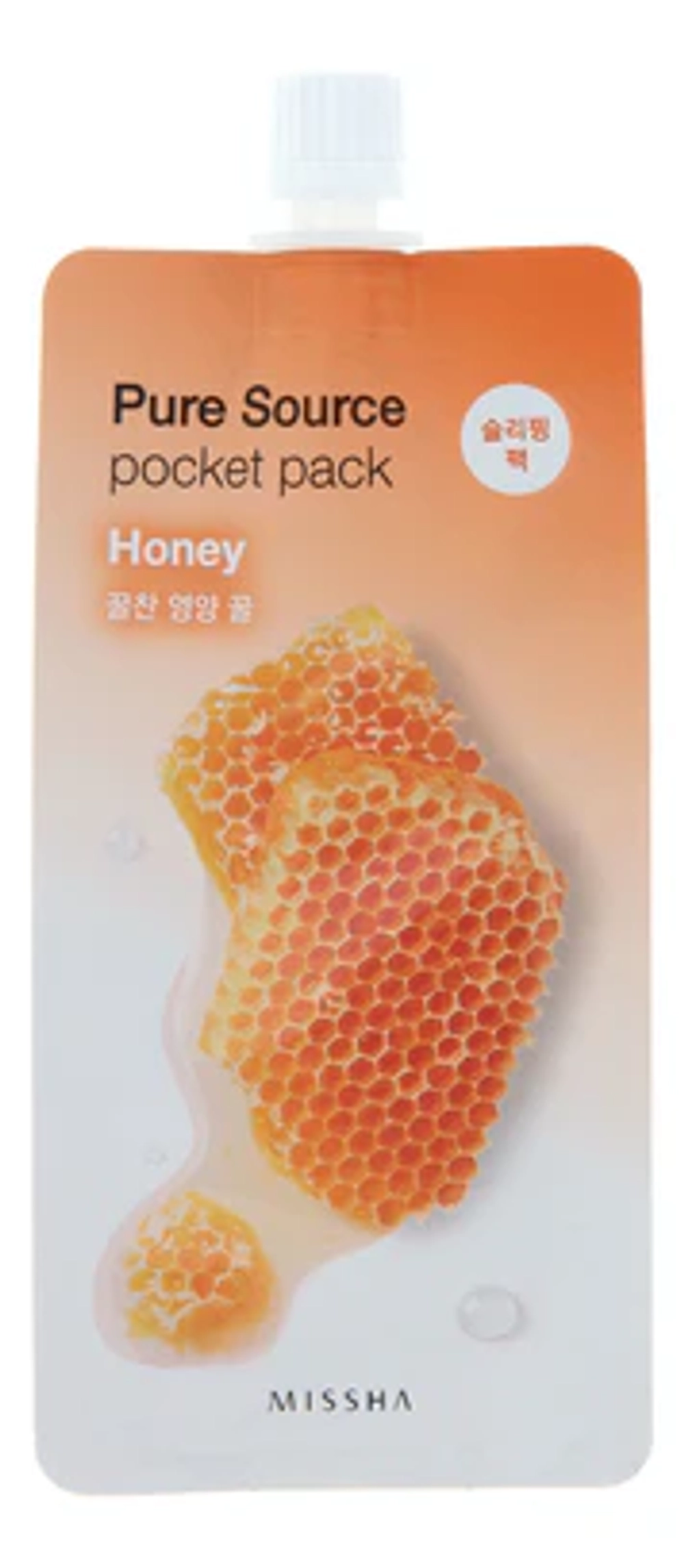 Missha Pure Source Pocket Pack - Honey, Ночная несмываемая маска для лица с экстрактом мёда, 10мл