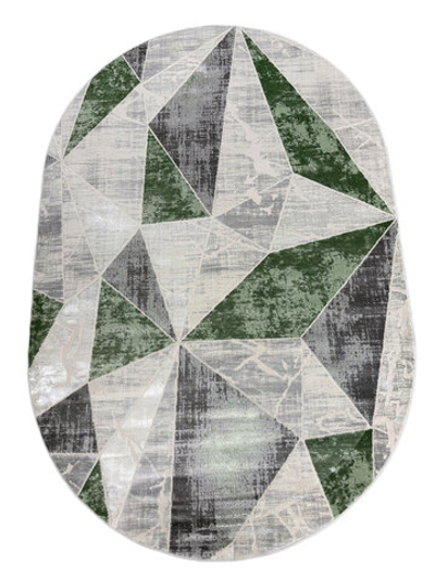 Ковер Kleopatra 37515A Green FLS/L.Grey Овал