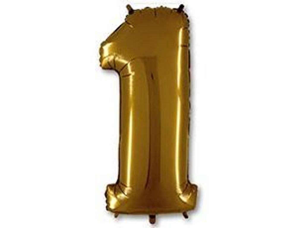 Шар (40"/102 см) Цифра, 1 Gold
