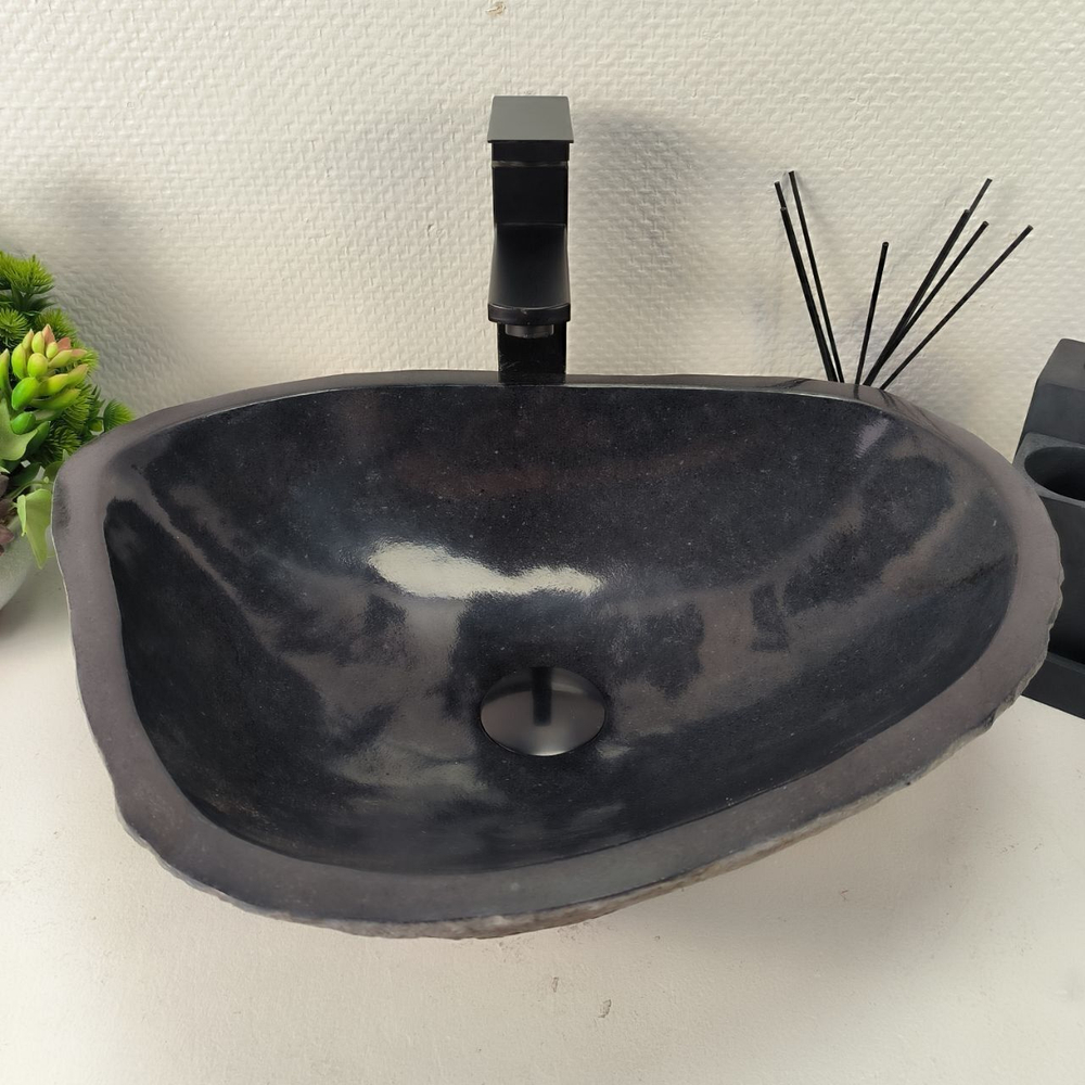 Каменная раковина из речного камня RS-04942 (50*38*14) 0856 из натурального камня