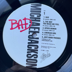 Винтажная виниловая пластинка LP Michael Jackson Bad (Канада 1987)