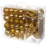 Набор ёлочных украшений «Wish» 6 см + 4 см (53 предмета), Золото