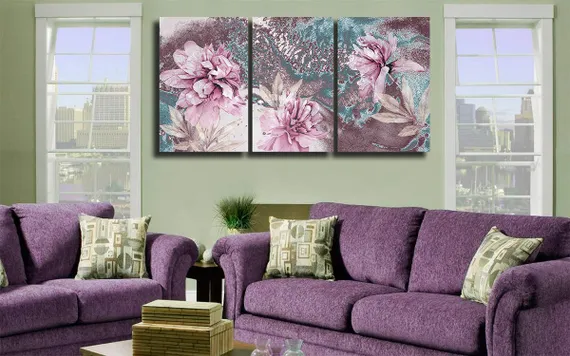 Модульная картина "Розовый пион"