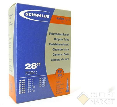 Камера Schwalbe 28 (18/25x622/630) SV20 60 мм Extra Light EK