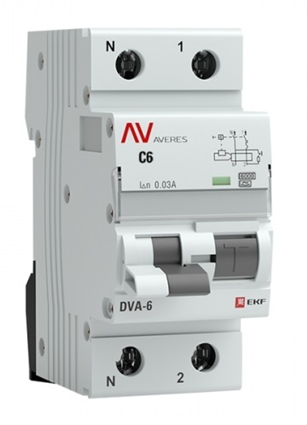 Автомат дифференциальный EKF rcbo6-1pn-6C-30-a-av