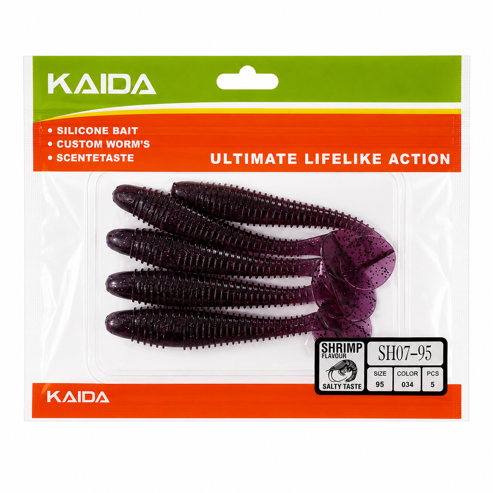 Набор силиконов KAIDA SH07-95 9.5см 5шт COL034 №118