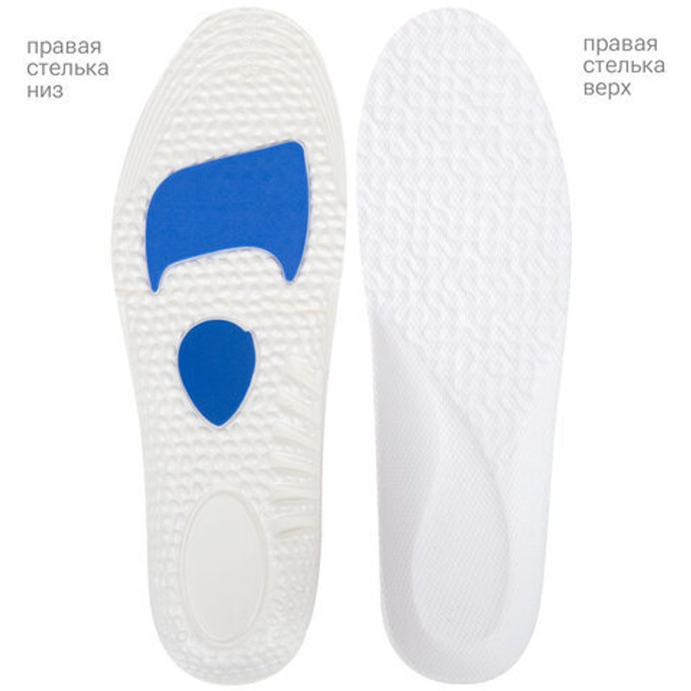 Стельки для обуви с АМОРТИЗИРУЮЩИМИ ВСТАВКАМИ, материал EVA, размер RU 34-39 / EU 35-40, с линиями выреза, SHEGRA (ШЕГРА), 700752