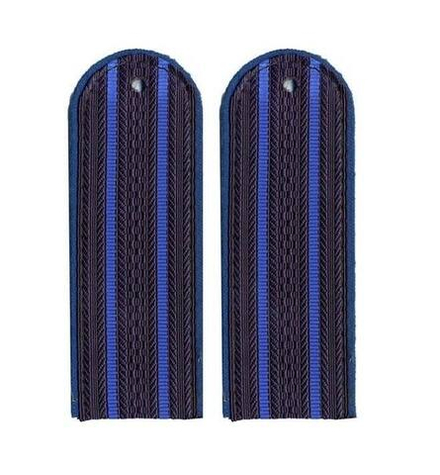 Погоны Юстиция темно-синие 2 васильковых просвета