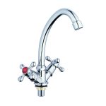 DMX4-A605 двурукий смеситель для кухни на гайке эконом ( уп 2шт)