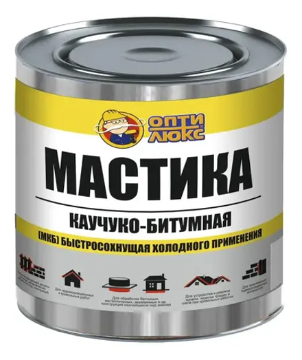 OPTILUX  Мастика Каучуко-битумная МКБ  1,8кг (ИжСинтез)