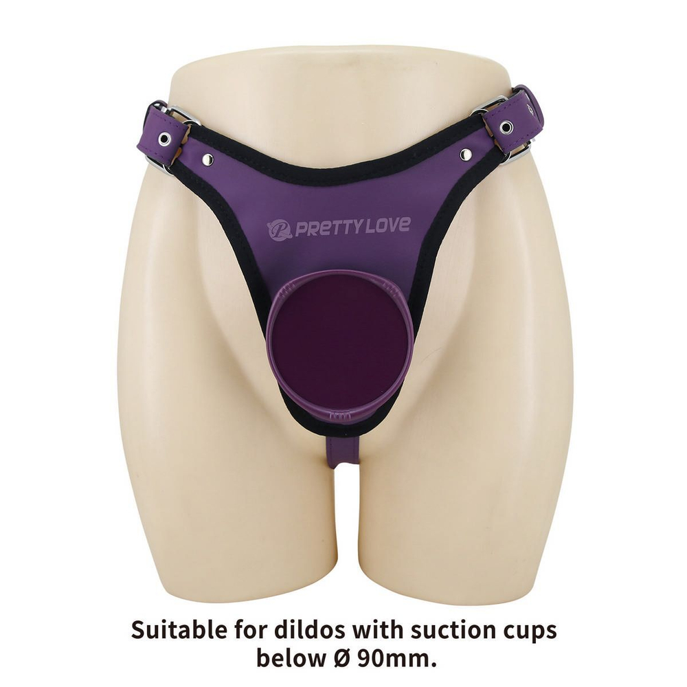Фиолетовые трусики харнесс с платформой Caludio III