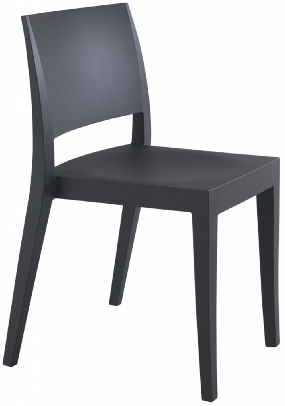 Стул пластиковый Papatya Gyza, антрацит матовый