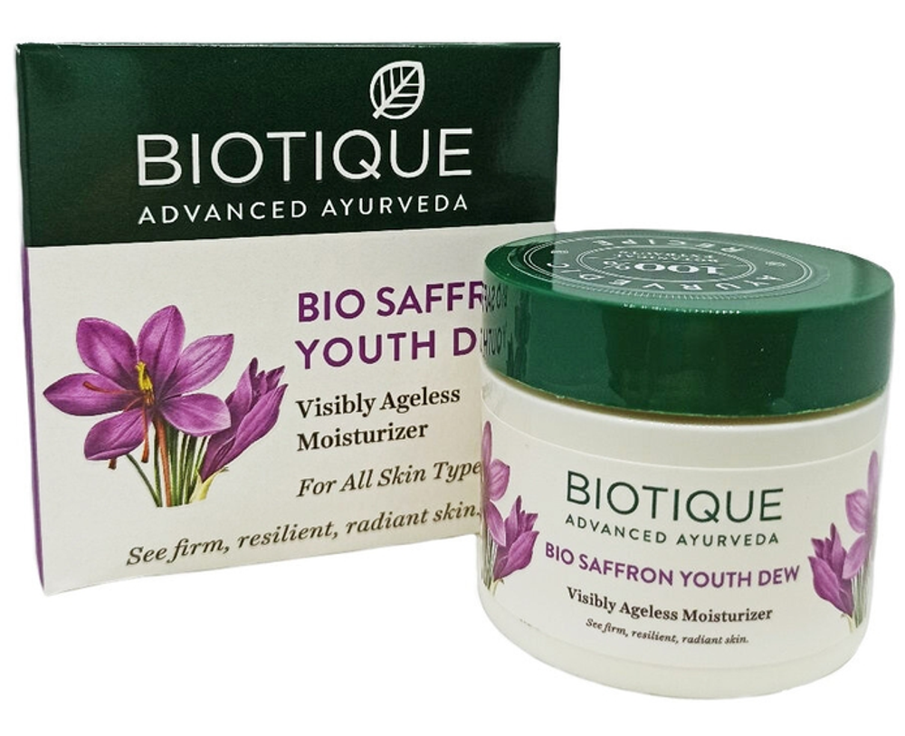 Крем Biotique Bio saffron dew антивозрастной тройное действие Био шафран для лица, 50 г