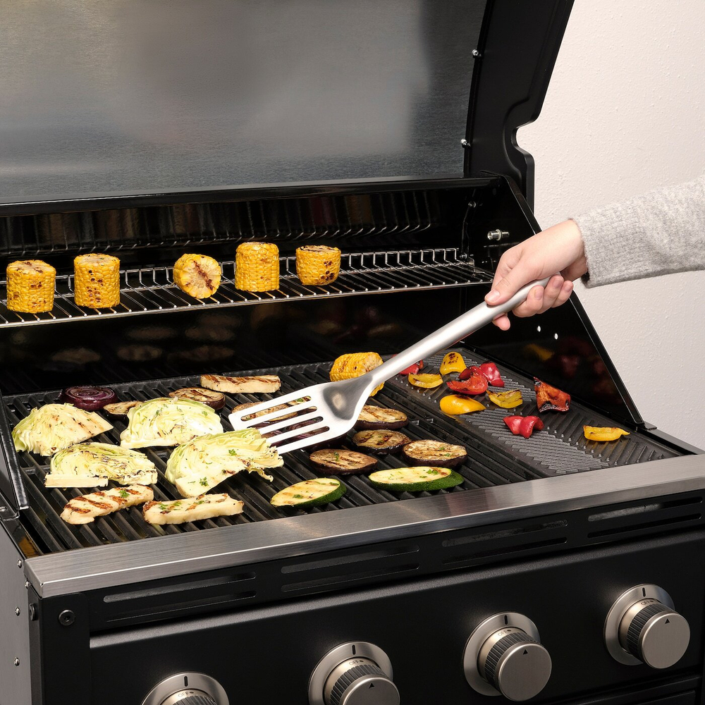 IKEA GRILLTIDER  (ИКЕА ГРИЛЛТИДЕР)  -  Набор посуды для барбекю из 3 частей, нержавеющая сталь