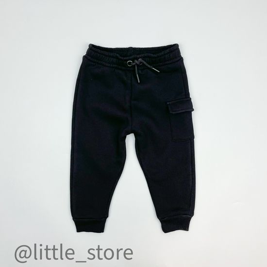 Джоггеры из футера с начесом, Черные