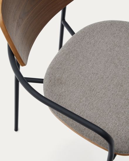 Стул Maureen со шпоном ореха и металлом в черной отделке Испания la Forma