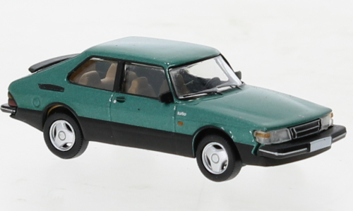 Автомобиль Saab 900 Turbo, зеленый металлик, 1986, 1:87