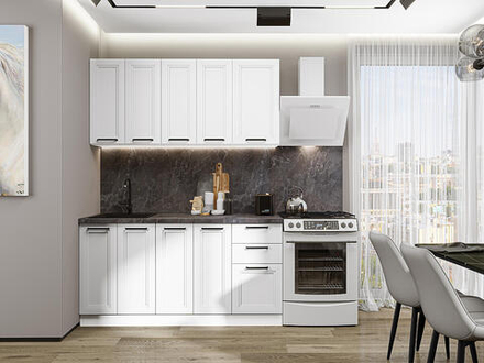 Прямая модульная кухня Нео-01 White Silk - Белый 2140*1600*600