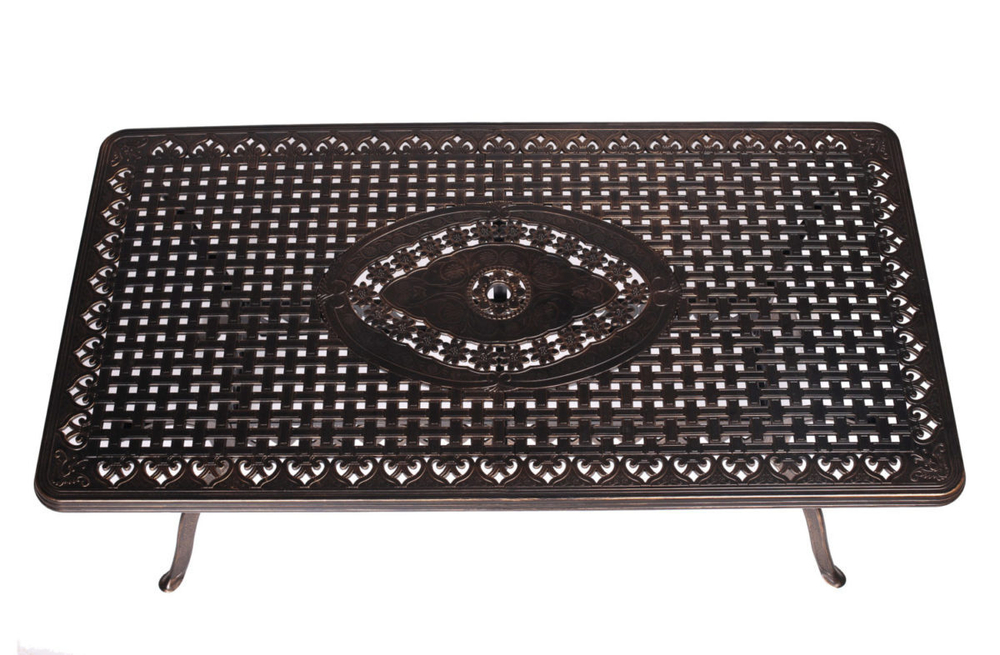 Обеденная группа из литого алюминия стол ВУЛКАН-2 и 8 кресел ЛИОН