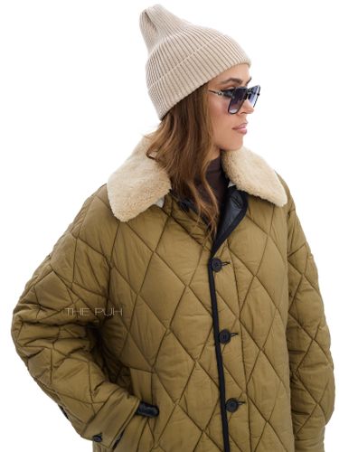 Удлиненная двусторонняя куртка с меховым воротником