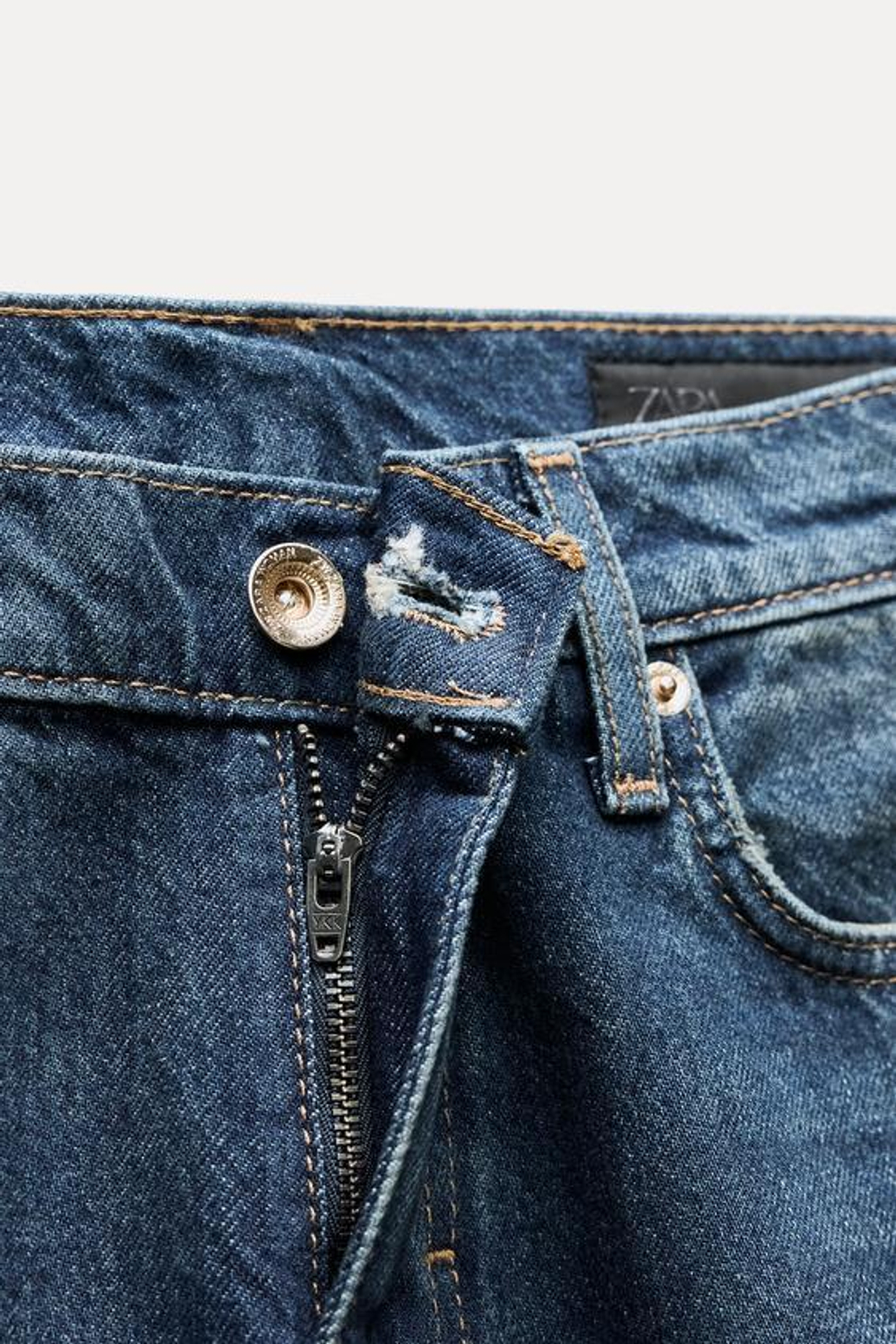 ZARA ДЖИНСЫ ПРЯМОГО КРОЯ С НИЗКОЙ ПОСАДКОЙ — ZW COLLECTION, СИНИЙ