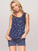 Пижама Drawing: топ и шортики (Размер: S) (Цвет: синий)