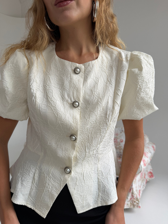 Жаккардовая блуза белый