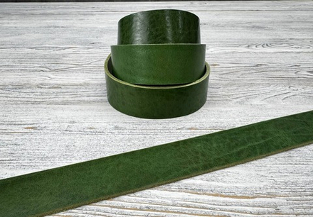 Ременная заготовка Миссури МС43 цв. Зеленый, толщ. 3,3-3,5 мм