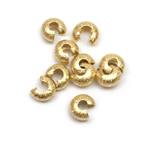 Бусины укрывные фактурные 5х4 мм (2 шт), позолота