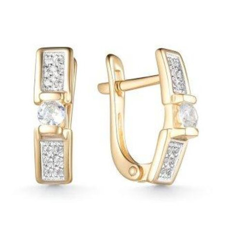 Серьги из золота с фианитами