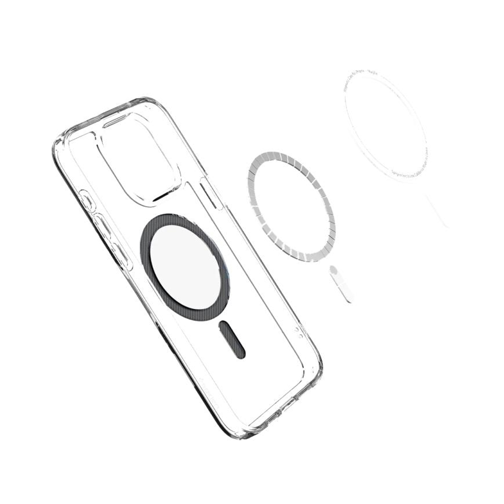 Прозрачный чехол MagSafe Spigen Ultra Hybrid (Mag Fit) для iPhone 15 Pro Max Тонкий гибридный поликарбонатный чехол с повышенным уровнем защиты при падении
